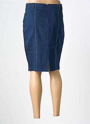 Jupe mi-longue stretch bleu CHRISTINE LAURE femme