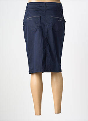 Jupe mi-longue stretch bleu CHRISTINE LAURE femme