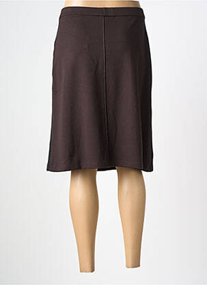 Jupe mi-longue stretch marron CHRISTINE LAURE femme