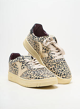Baskets matière lisse talon plat jusqu'à 3cm beige VICTORIA femme