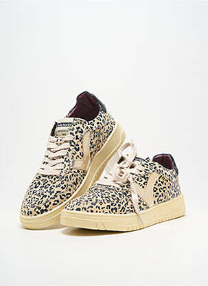 Baskets matière lisse talon plat jusqu'à 3cm beige VICTORIA femme