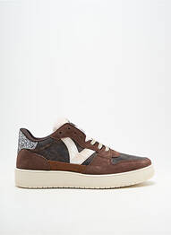 Baskets bout rond talon plat jusqu'à 3cm marron VICTORIA femme