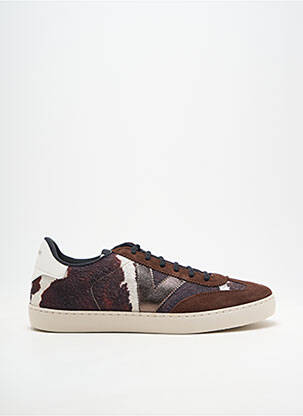 Baskets bout rond talon plat jusqu'à 3cm marron VICTORIA femme