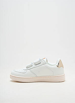 Baskets matière lisse bout rond blanc VICTORIA fille