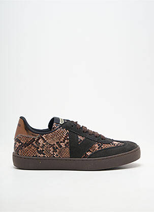 Baskets bout rond talon plat jusqu'à 3cm marron VICTORIA femme