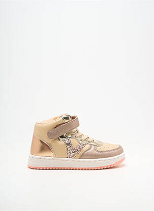 Baskets matière lisse bout rond rose VICTORIA fille