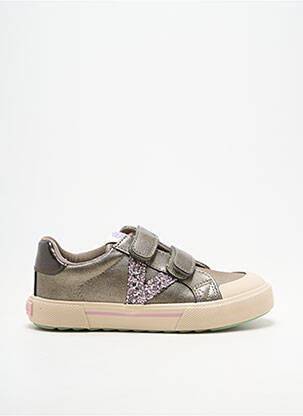 Baskets matière lisse bout rond gris VICTORIA fille
