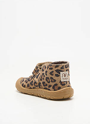 Baskets fermeture scratch bout rond marron VICTORIA fille
