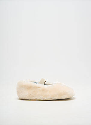 Chaussons/pantoufles fermeture elastique bout rond beige VICTORIA fille