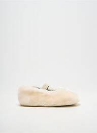 Chaussons/pantoufles fermeture elastique bout rond beige VICTORIA fille