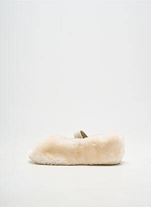 Chaussons/pantoufles fermeture elastique bout rond beige VICTORIA fille