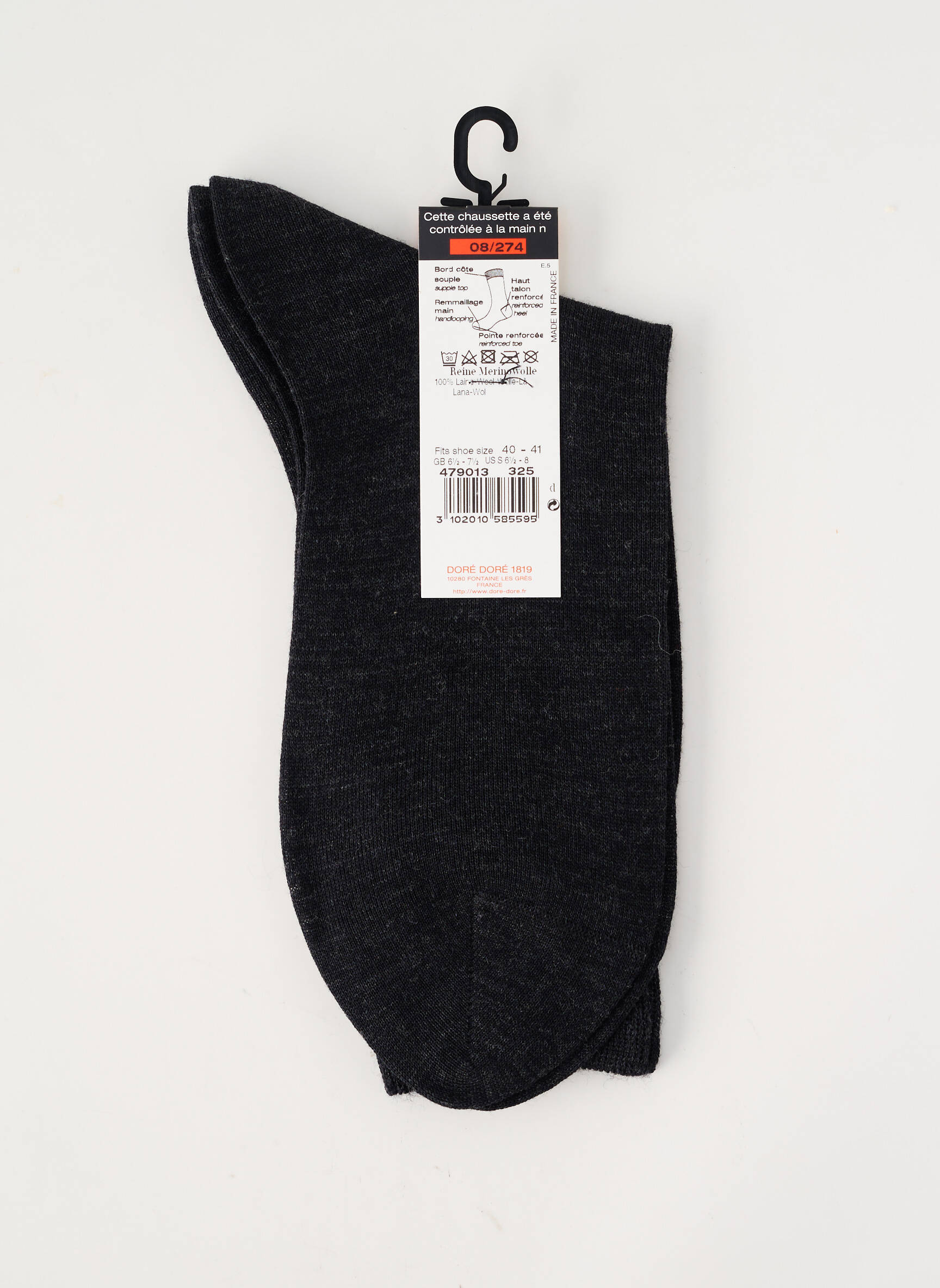 Chaussettes tissage chiné marron DORE DORE homme