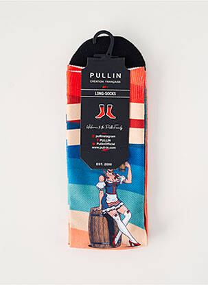 Chaussettes imprimé fantaisie bleu PULL IN homme