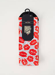 Chaussettes imprimé fantaisie rouge PULL IN homme