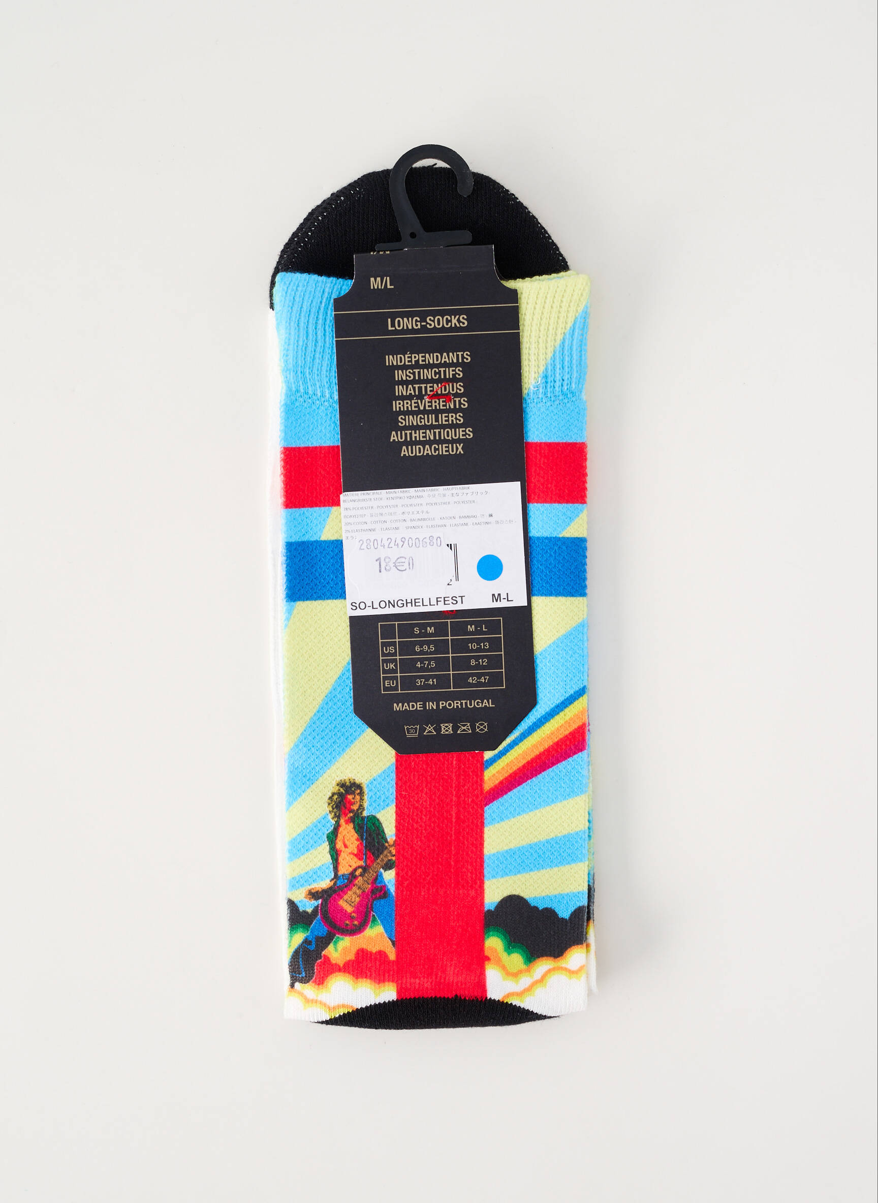 Chaussettes imprimé fantaisie bleu PULL IN homme