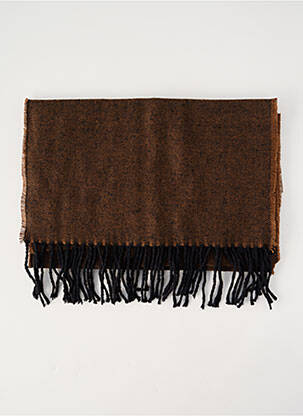 Foulard finition franges marron BENSON & CHERRY femme