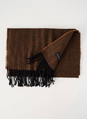 Foulard finition franges marron BENSON & CHERRY femme