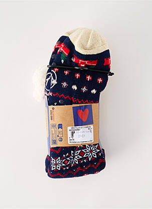 Chaussettes imprimé fantaisie bleu CABAÏA homme