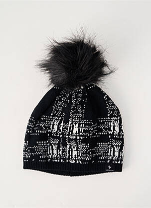Bonnet maille fine noir SUN VALLEY homme