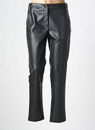 Pantalon chino fermeture zippée sous rabat boutonné taille normale noir JULIE GUERLANDE femme