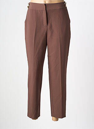 Pantalon chino taille normale taille normale marron JULIE GUERLANDE femme
