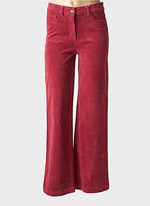 Pantalon flare stretch taille haute rouge C'EST BEAU LA VIE femme