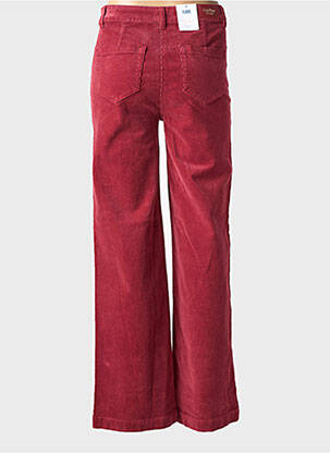 Pantalon flare stretch taille haute rouge C'EST BEAU LA VIE femme