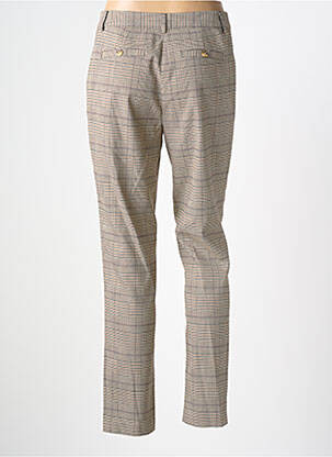 Pantalon chino fermeture zippée sous rabat avec crochet taille normale beige JULIE GUERLANDE femme