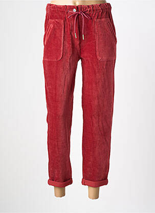 Pantalon droit stretch taille haute rouge C'EST BEAU LA VIE femme