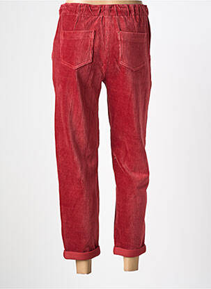Pantalon droit stretch taille haute rouge C'EST BEAU LA VIE femme