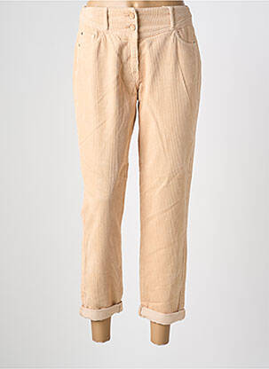 Pantalon droit stretch taille haute beige C'EST BEAU LA VIE femme