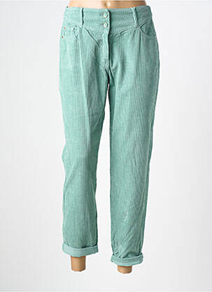 Pantalon droit stretch taille haute vert C'EST BEAU LA VIE femme