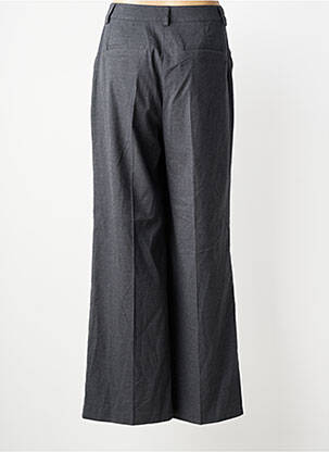 Pantalon flare fermeture zippée sous rabat avec crochet taille haute gris JULIE GUERLANDE femme