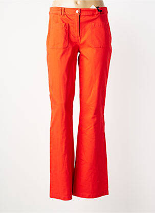 Pantalon droit stretch taille normale rouge JULIE GUERLANDE femme