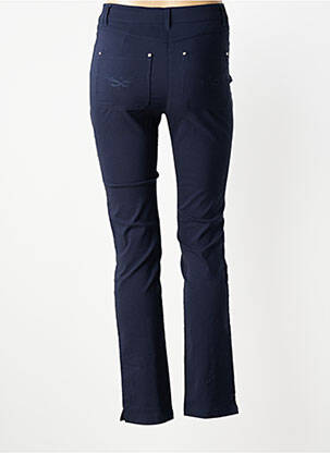 Pantalon slim tissage popeline taille normale bleu JULIE GUERLANDE femme