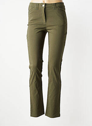 Pantalon slim tissage popeline taille normale vert JULIE GUERLANDE femme