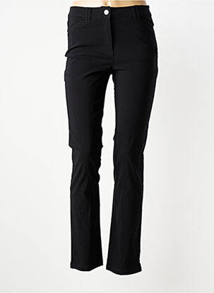 Pantalon slim tissage popeline taille normale noir JULIE GUERLANDE femme