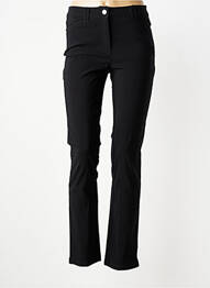 Pantalon slim tissage popeline taille normale noir JULIE GUERLANDE femme