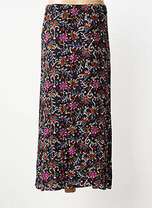 Jupe longue imprimé fantaisie noir C'EST BEAU LA VIE femme