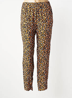 Pantalon droit tissage crêpe taille normale orange C'EST BEAU LA VIE femme