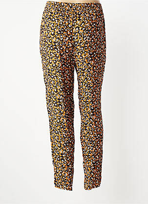 Pantalon droit tissage crêpe taille normale orange C'EST BEAU LA VIE femme