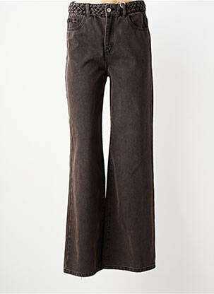 Jeans coupe droite taille normale taille normale marron C'EST BEAU LA VIE femme