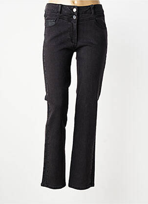 Jeans coupe slim tissage brut taille normale noir JULIE GUERLANDE femme