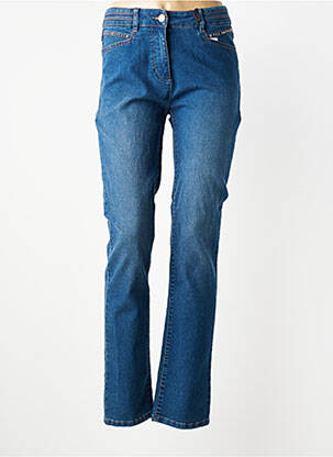 Jeans coupe slim tissage brut taille normale bleu JULIE GUERLANDE femme