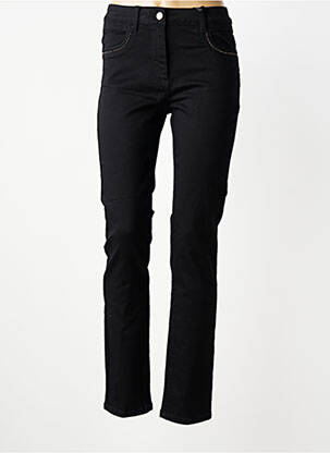 Jeans coupe slim tissage brut taille normale noir JULIE GUERLANDE femme