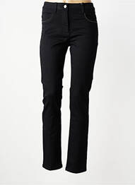 Jeans coupe slim tissage brut taille normale noir JULIE GUERLANDE femme