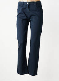 Pantalon slim tissage popeline taille normale bleu C'EST BEAU LA VIE femme