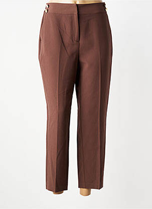 Pantalon 7/8 taille élastique taille normale marron JULIE GUERLANDE femme
