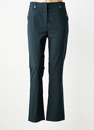 Pantalon droit tissage popeline taille normale vert JULIE GUERLANDE femme