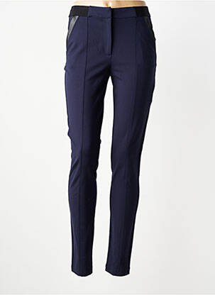 Pantalon slim taille élastique taille normale bleu JULIE GUERLANDE femme